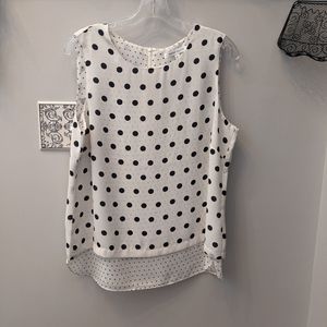 B/W layered polka dot top